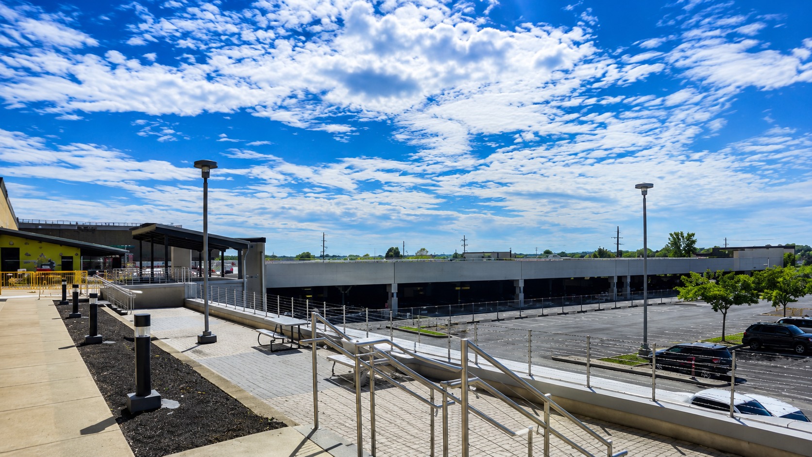 Construction site view for sports facility project